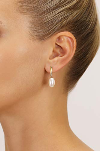 14k Yellow Gold Freshwater Cultured Drop Pearl Earring2