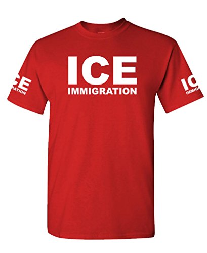 ICE Immigration - Law Enforcement Police - Mens Cotton T-Shirt, 2XL, Red