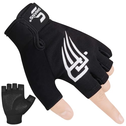 SAWANS Guantes de evantamiento de Pesas para Gimnasio, Entrenamiento físico, protección de pama acochada, Agarre de siicona antidesizante para Hombres y Mujeres, Entrenamiento, Ejercicio transpirabe,
