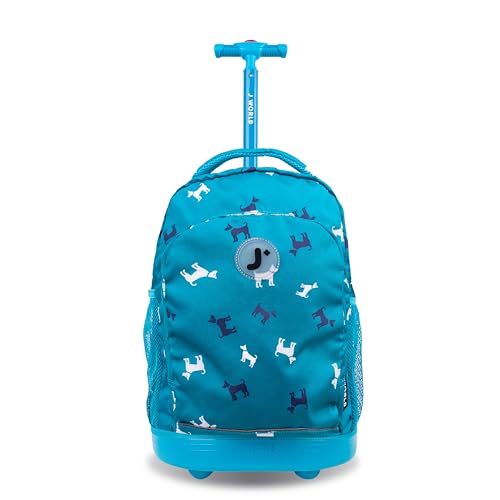 Image of J World Sunny Rolling Backpack for Kids. Roller Bag With Wheels, Puppy