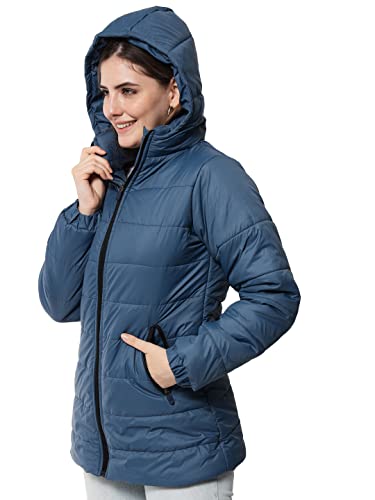 Image of KOTTY Women Nylon Peach Pink Solid Puffer Jacket