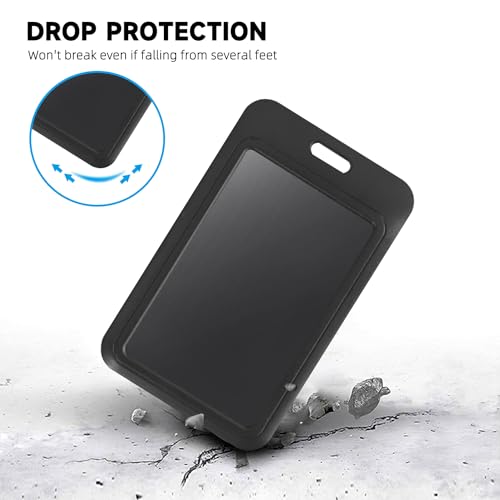 Image of Badge Holder with Retractable Round Reel Clips for ID Card Name Key Chain Office Worker Doctor Nurse Teacher Student Women Men