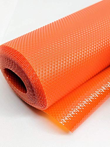 Kiesh Mat Refrigerator Liners, EVA Drawer Liner, Washable Shelf Liners, Waterproof Fridge Mats Liner for Table, Drawer, Kitchen Cabinet Mat – Size 60X300cm (3 Meter Roll) (Orange)
