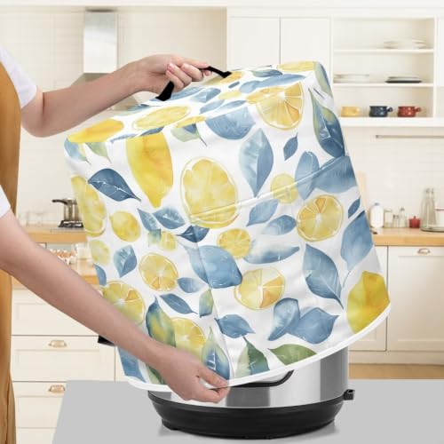 Image of Leaves Lemon Kitchen Appliance Accessory Practical Dust Cover | Easy to Remove Easy to Use Suitable for Crock Pot Air Fryer Birthday Gifts for Friends and Families Decor Kitchen 3 Quart