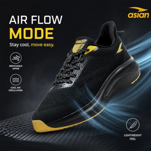 Image of ASIAN Powerplay-03 Men's Running Shoes | Lightweight Memory Foam Technology | Breathable Knit Shoes with Stylish Sporty Design