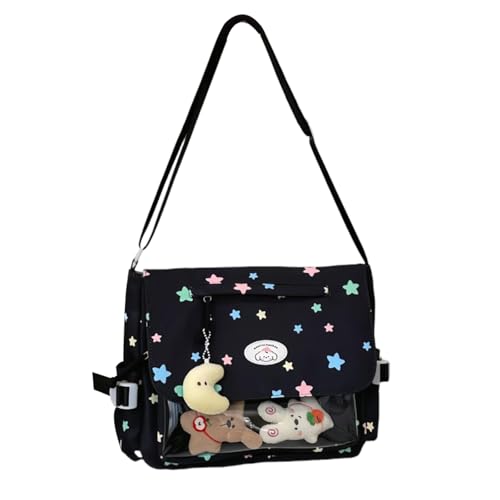 Kawaii Ita Bag Messenger – Japanese Crossbody Purse with Cute Plush Dolls & Pendant, Gift Women Her