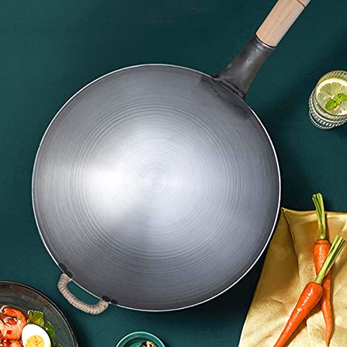Wok de hierro fundido, 40 cm redondo para cocina miniatura 4