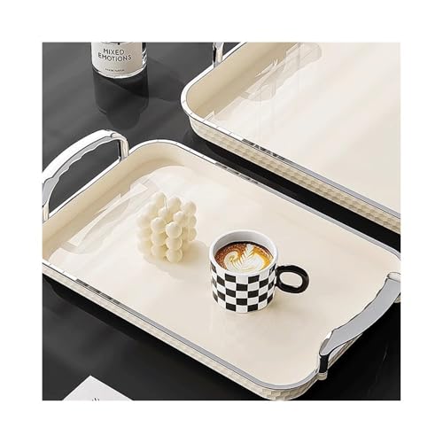 Bandeja decorativa para desayuno rectangular ligera que evita derrames en casa 5