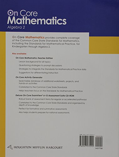 Algebra 2, Grade 11: With Teacher Guide (Houghton Mifflin Harcourt on Core Mathematics) - Image 2