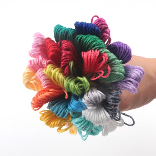 Image of Double Mercerized Egyptian Cotton Embroidery Floss 8.75 Yards Per Skein for Cross Stitch Thread, Friendship Bracelets Floss, Craft Floss, Embroidery Floss Set (Set 24C (24 Skeins))