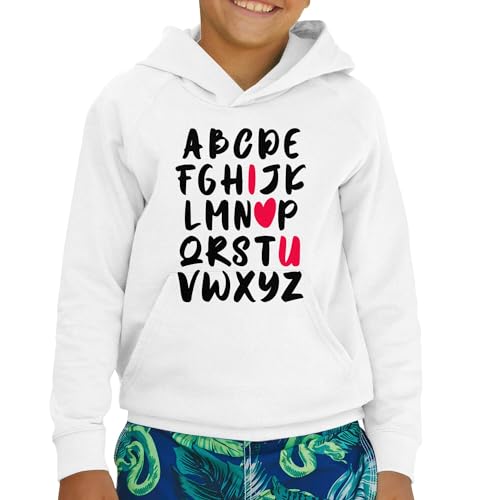 Sweat à capuche enfant Alphabet cadeau de Saint-Valentin mignon