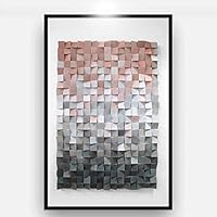 Framed Canvas Wall Art Abstract Brick Canvas Prints Home Artwork Decoration for Living Room,Bedroom - 24x36 inches
