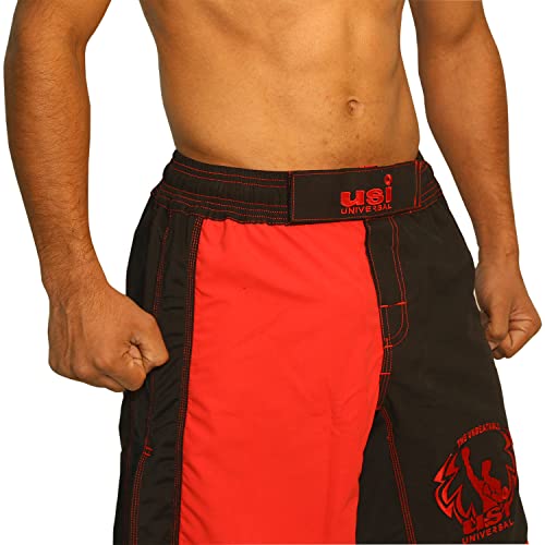 Image of USI UNIVERSAL THE UNBEATABLE Men MMA Shorts(Red /Black, X-Large)