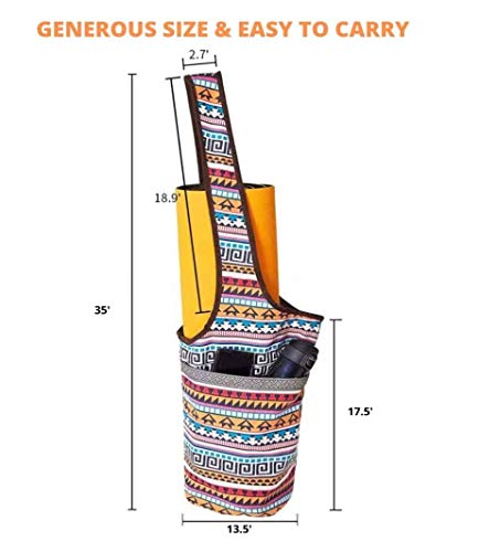 Kokiri - Yoga Mat Bag - Yoga Mat Tote Sling Carrier for Women - Yoga Mat Carrier, Fit Most Size Mats with Large Side Pocket & Zipper Pocket - Yoga Bags & Carriers Fits All Your Stuff