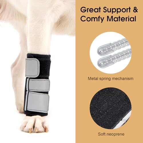 Image of Avont Dog Front Leg Brace, Wrist Compression Wrap Sleeve, Protects Wounds Prevents Licking Help Recover from Injuries Sprains and Arthritis -1 PCS(M)