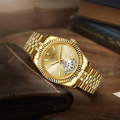 Image of BUREI Men's Classic Luxury Watch Stainless Steel Waterproof Machine Watch Fashion Double Watches Date Sapphire Crystal