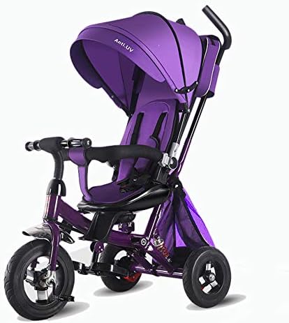 UBRAVOO 4-in-1 Kids Tricycle Stroller with 5-Point Belt, Brakes, Canopy & Storage Bag, Steering 4in1 Trikes for Kids 6Months-5T