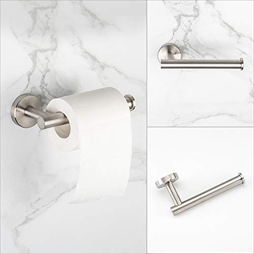 GAPPO Bathroom Hardware Accessories Set Brushed Nickel 2 Piece SUS 304 Stainless Steel Wall Mounted Hand Towel Ring Toilet Paper Holder
