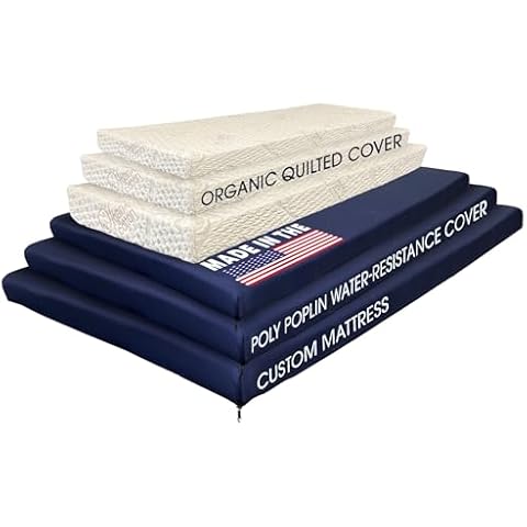 Foamma Custom Mattress - High-Density Foam Pad & Cushion for Beds & DIY Projects - Polyurethane Upholstery Foam with Quilted or Water-Resistant Cover, Mid Firm or Firm, Optional Gel Memory Foam Add-On Cover