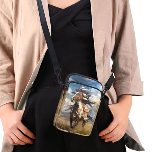 Image of Hawaiian Tribal Small Crossbody Bags for Women Cell Phone Bag Purse, Sea Turtle Zipper Sling Purses Shoulder Bag