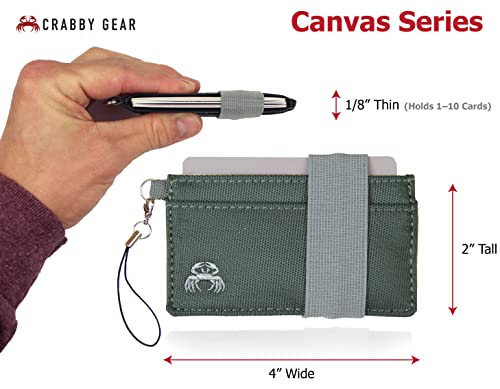 Image of Crabby Wallet - Thin Minimalist Front Pocket Wallet - Canvas Series - Credit Card Holder - Small Travel Wallets - Compact Wallets For Men and Women - Carry Cards, Cash, Phone, Keys (Mona)