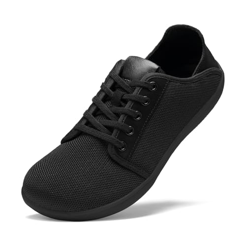 HEEZ Mens Wide Toe Barefoot Shoes 2 in 1 Slip on Mules and Breathable Sneakers for Men Lace Up Comfortable Walking Shoes