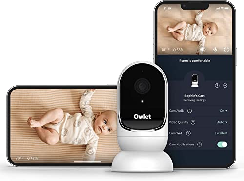 Image of Owlet Cam Smart Baby Monitor - HD Video Monitor with Camera, Audio and Background Sound, Encrypted WiFi, Motion and Sound Notifications, Humidity, Room Temp, Night Vision, 2-Way Talk (Renewed)