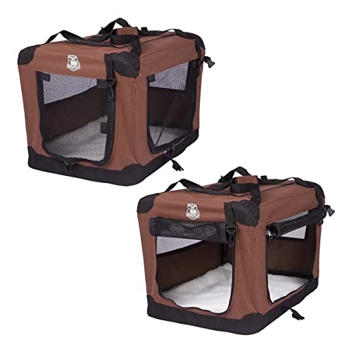 Casinha De Transporte Pet Dobrável Dogfly Carry On Tamanho G - MARROM