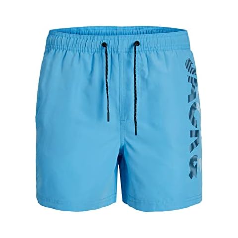 JACK & JONES JUNIOR Boy's JPSTFIJI JJSWIM SPICELOGO LY SN JNR Badeshorts, Ethereal Blue, 152 Cover