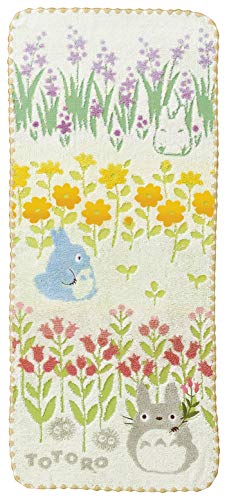 Marushin 1005035100 Serviette de toilette en coton Motif fleurs brodées 34 x 80 cm