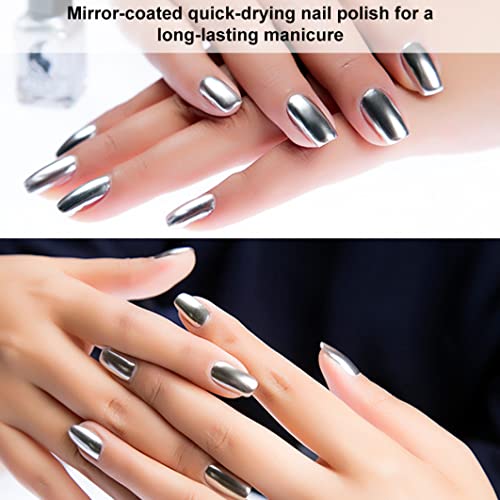 Esmalte de uñas espejo metálico 6ml secado rápido miniatura 2