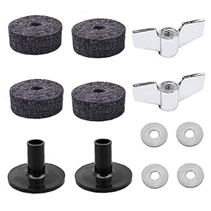 Drum Felt Set, 12 stks Cymbaal Vervanging Accessoires Felt Pads Base Dish Nuts voor Drum Set Onderdelen