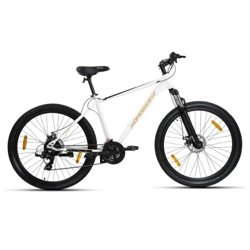 Image of BLACKGOLD-24T||21 Speed Shimano|| Premium Steel Frame||12+ Age ||Chrome Suspension|| Dual DISC ||Dull White