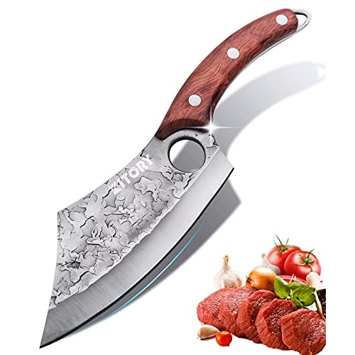 Japan Knives,Meat Cleaver Knife, Hand Forged Full Tang Butcher knife for Meat Cutting, High Carbon Steel Viking Knife for Kitchen Outdoor Camping BBQ Father's Day Christmas Gift Men Women 6.