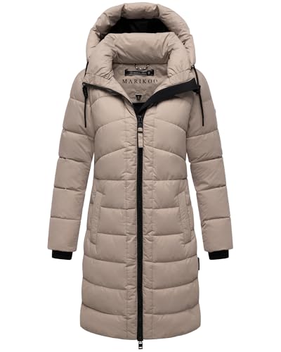 MARIKOO Damen Winter Jacke Steppmantel Parka Mantel Anorak Winterjacke warm gefüttert abnehmbarer Kapuze Kaltnäschen S - 3XL (DE/NL/SE/PL, Alphanumerisch, S, Regular,...
