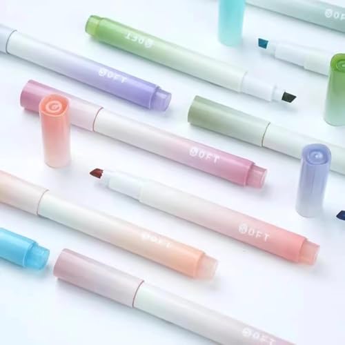Image of RECLUSE Pastel Highlighter Pens Set of 4,Soft Gradient Color Mild Highlighters with Chisel Tip, Aesthetic Marker Pens for Study Notes, School Supplies, Office Work, Bullet Journal, Highlighting & Art