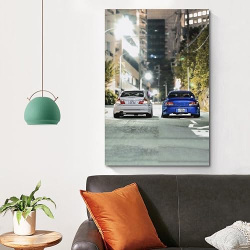 Impression toile Impreza STi Lancer Evo IV déco murale chambre ado - 4
