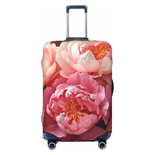 Elastic Travel Luggage Cover for Suitcase Tsa Approved Stretch Scratch-Resistant Suitcase Protector Cover Washable Peony flowers blossom Baggage Covers Fits 18-32 Inch Luggage Case