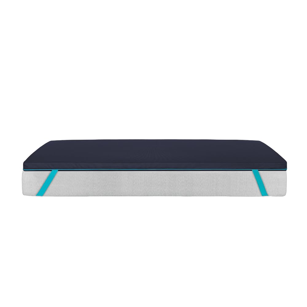 Cecotec Topper Viscoelástico Flow TopSerenity 90x190. Cubrecolchón Sobrecolchón. Viscoelástica 100% de 5 cm de Altura, 4 Correas Elásticas Antideslizantes, Funda Exterior con Cremallera