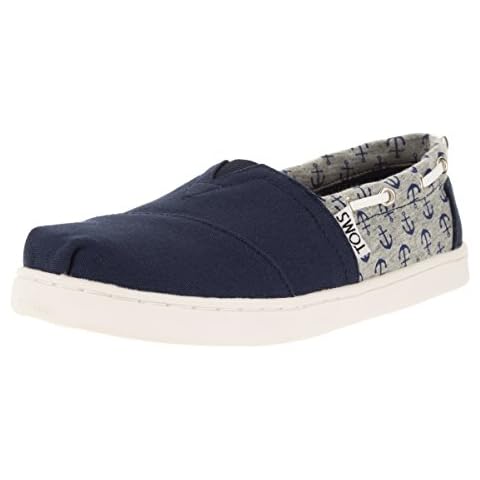 TOMS Boys' Navy Anchors Espadrille Flats Cover