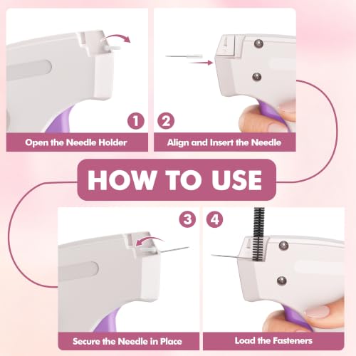 Image of Stitch Gun for Clothes, Tagging Gun, Quick Clothing Fixer, White | 5000 Fasteners, 0.04 inch Fine Needle, 6 Needles, Portable, Handheld, Compact, Lightweight, Easy to Use, Versatility, Durable