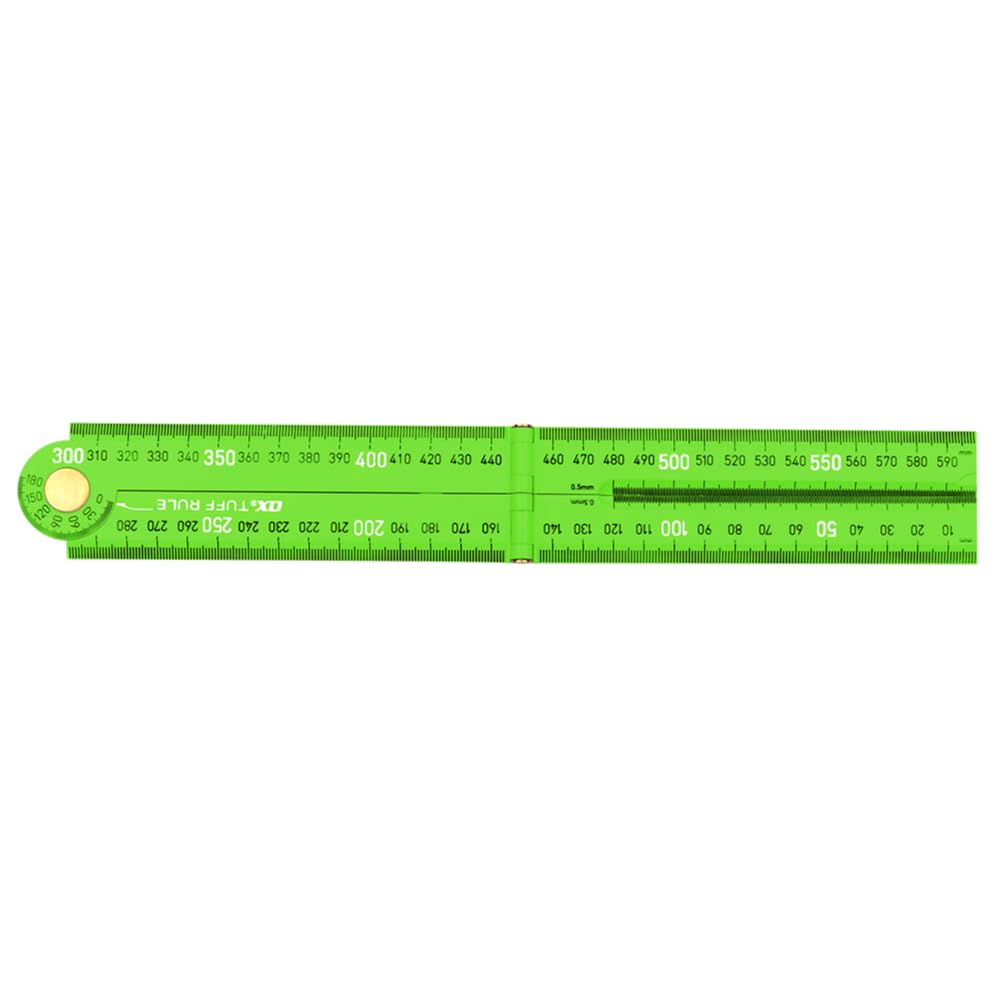OX Tools Pro Tuff Folding Rule Angle Finder Stud Spacing ABS 600mm (Green)
