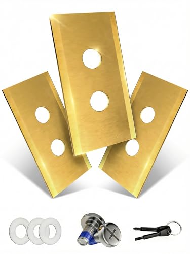 36Pcs Titanium Replacement Blades for Luba & Yuka All Series, Heavy Duty Robotic Lawn Mower Blades Kit with Screwdriver, Screws, Washers for Efficient Lawn Cutting(Gold)