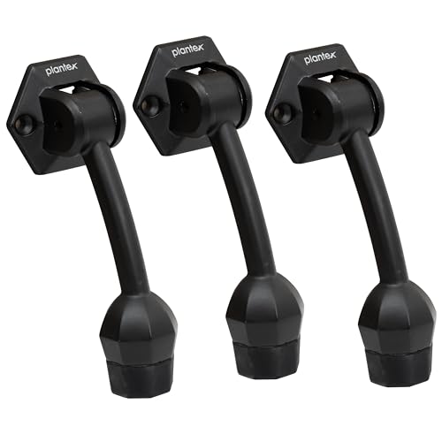 Image of Plantex Door Stopper for Main Door /5-Inch Stopper with Rubber Grip /Stoppers for Wooden Door /Stops for Door - Pack of 3 (Z-Black)