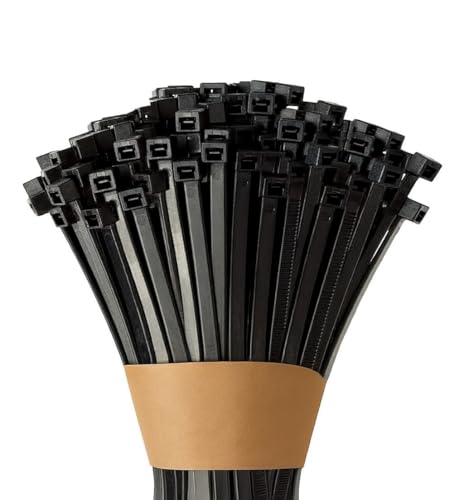 Nylon Self Locking Cable Ties, Black (100 X 2.5 mm, 4 inch Pack of 100) Heavy Duty Zip Tie Strong Teeth Grip, Anti - Slip Wire Organizer Tie For Indoor & Outdoor Use