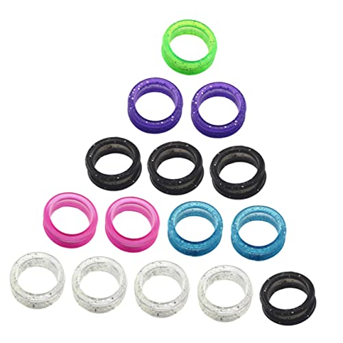 VICASKY 16Pcs Non Skid Hairdressing Scissor Finger Rings for Pets Grooming Flexible Finger Inserts for for Home Salon Use