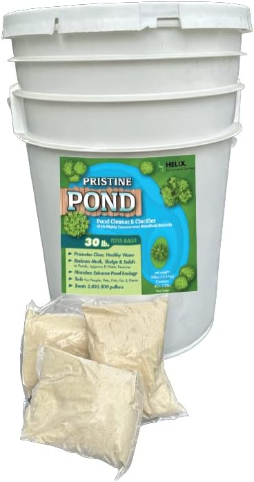 - Pond Cleaner & Clarifier - Outdoor Pond Treatment to Remove Muck & Sludge with Natural Pond Bacteria for Clear Water in Outdoor Ponds, Safe for Live Koi Fish & Water Plants, 30lbs, Treats 2.8M Gallons