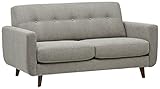 Amazon Brand – Rivet Sloane Mid-Century Modern Loveseat Sofa, 64.2'W, Pebble Grey