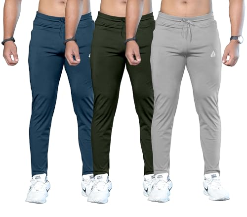 Image of FTX Men Solid Regular Fit Polyester Track Pant (Pack of 3)