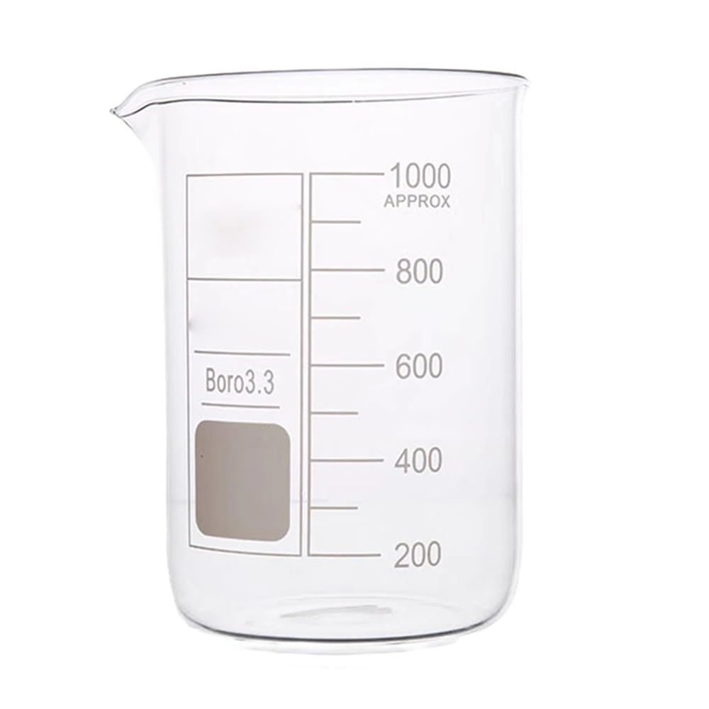 Bicchiere da laboratorio in vetro borosilicato, Becher in vetro borosilicato forma bassa, dimensioni multiple, 1 pz(4Pcs 50ml)